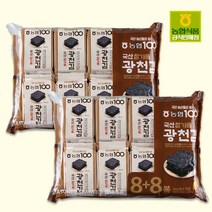 농협식품 농협 100 국산 참기름 광천김 8+8봉, 2개, 128g