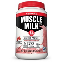머슬 밀크 프로틴 파우더 가루 스트로베리 앤 크림 Muscle Milk Protein Powder Strawberries Creme 1.12kg, 1개, 1