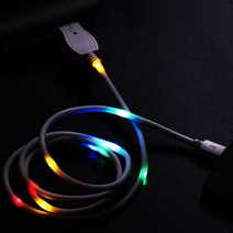 스마트한 LED고속충전케이블 1M 소리반응 불빛 화이트 C타입