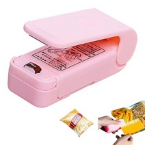 매직실링기 드립백실링기 미니 히트 씰링 패키지 실러 커터 가방 음식 플라스틱 봉투 휴대용 스낵 가정용, 02 Pink