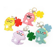 가죽공예 공룡 거울 키링 DIY 열쇠고리 만들기 B.여름이, 30개