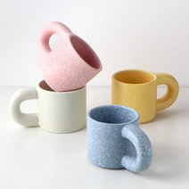 뭉툭머그컵 도자기머그컵 집들이선물 돌답례품 귀여운 감성 머그잔 300ml 4color, 블루