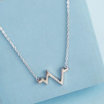 KORELAN 심플 심장 박동 주파수 심전도 번개 파도 S925 순은 목걸이 쇄골 체인 선물