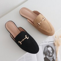슈썸 225 265mm 스웨이드 골드체인 블로퍼 뮬슬리퍼 MU2927