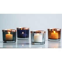 명품 캔들홀더 글라스모던 촛불받침대 메탈링 Beauty Home Life, 라이트 그레이