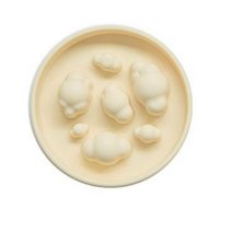 바잇미 반려동물 급체방지 실리콘 식기, 크림, 1개