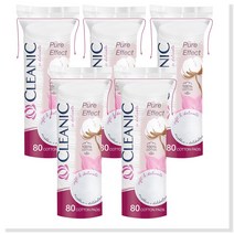 클레아닉 퓨어 이펙트 소프트터치 저자극 순면 화장솜, 5개, 80개입