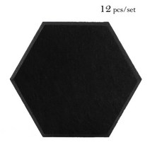 차량용 차음 방음 흠음 단열 재 12pcs 홈 침실 3d 음향 패널 음향 절연 흡음 패널 장식 음향 흡수 패널, 32-블랙, 12mm 고밀도, 작은 육각형
