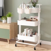 대피공간 선반 접이식 냉장고 세탁실 틈새 수납장 세제 정리함 이동식 트롤리 수납함, 4단-화이트