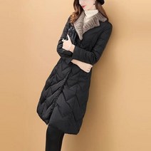 폭스퍼 롱패딩 경량 야상 여성 유행 따뜻한 모조 여우 모피 칼라 모조 다운 재킷 여성 2022 겨울 새로운 중간 길이 허리 코튼 코트 두꺼운