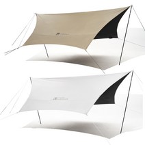 모비가든 캠핑 블랙코팅타프 옥타타프 그늘막 여름 자외선 차단 UV50+ 방수 방풍 단열 차박 헥사타프 5~8인용, 탄색