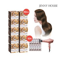 [제니하우스] 일루미네이션 염색제 패키지(염색제 10박스+트리트먼트 10개+ 살롱드라이기), 색상:다크브라운