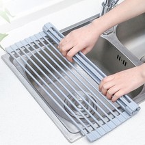 싱크대 실리콘 롤매트 씽크대 물빠짐 롤 식기건조대 받침대, 다크그레이