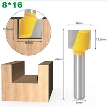 헤드 밀링 목공기계부품 스탠드밀링 부품 8mm 생크 청소 바닥 조각 목공 도구 비트 솔리드 초경 cnc 밀링 커터 엔드 밀 나무 커터, 16mm