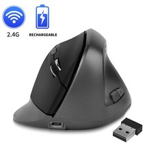 버티컬마우스 블루투브 무선 마우스Xiaomi-충전식 무선 수직 마우스 2.4G 인체 공학적 게이머 안드로이, 01 Black 2.4G, 한개옵션1