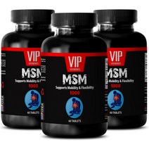 VIP VITAMINS 유황 알약 - MSM 천연 보충제 3병 180정
