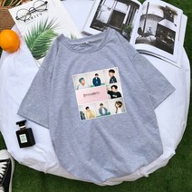 JIAB KPOP T 셔츠 여성 여름 새로운 한국 방송 소년 다이나마이트 탑스 캐주얼 느슨한 빈티지 친구 셔츠 팬 지원 의류 여름 옷