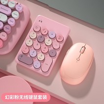 한손키보드 롤전용 파스텔 컬러 상품 출납원 수납회계 전용, 공식 표준, 팬텀 핑크 무선 키보드 및 마우스-배터리 버전