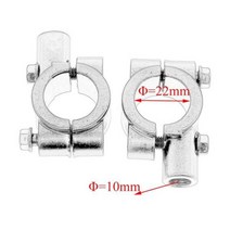 오토바이 핸들 바 미러 마운트 클램프 백미러 홀더 브래킷 22mm 10mm 8mm 25mm 2 개, Black 10mm 22mm