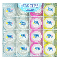 클리어 슬라임 클리어 115g x 8p + 핑크 115g x 4p + 옐로우 115g x 4p 세트, 혼합색상