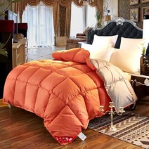 패딩 이불 95화이트 구스다운 이불 코어 에어컨 이불 겨울 이불 싱글 사계절 공용 솜이불, 2.2X2.4【5春秋에어컨 룸】, 오렌지 그레이
