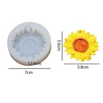 실리콘 토끼 몰드 곰돌이 도넛 원형 틀 3D 데이지 카모마일 꽃 실리콘 금형 자동차 아로마 테라피 에폭시, 03 Sun Flower 1