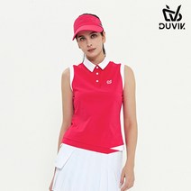 [듀빅] 여성 배색포인트 민소매 카라티셔츠 DD2WTS109PK