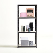 다요시스 4단선반 다용도선반 수납선반 시스템선반 철제선반 앵글선반 스탠드선반 조립선반 랙선반, 블랙, 800X500, 2100