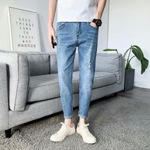 추동 대미지 9부 스키니 남자 청바지
