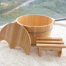 편백나무 족욕통 발 족욕기 가정용 원목족탕기 심신, 21CM족욕통+덮개+의자