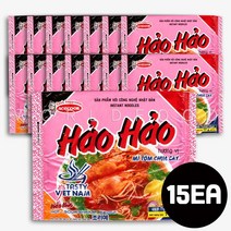 월드푸드 베트남 라면 에이스쿡 하오하오 새우맛 77g 15개입
