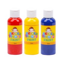 키즈 핑거페인트 120ml 3색 세트 / 키즈맘아트 유아 물감 미술 그림 놀이 촉감 오감 발달 자극 감성 손가락물감 어린이집 유치원 드로잉 키즈 카페 집콕 엄마표미술 홈스쿨 선물, 1세트
