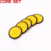 브러쉬리스모터 10 개/몫 작은 스마트 자동차 노란색 휠 타이어 섀시 플라스틱 로봇 고무 장난감, 한개옵션0