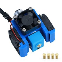 Haldis 3D 프린터 Bowden 압출기 핫엔드 키트 업그레이드된 12V 화산 올 메탈 V6 J-헤드 압출 핫 엔드 부품 황동 노즐 5개 + 냉각 팬 3개(3010) 모든 1, 24V V6