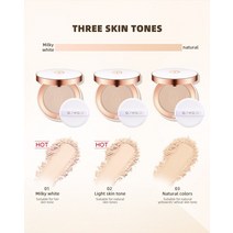 O.TW O.O 페이스 파우더 미네랄 파운데이션 오일 컨트롤 컨실러 화이트닝 메이크업 퍼프, [03] 03 Natural Color