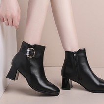 묘먀미 큐빅벨트 여성 앵클부츠 6cm MB0102