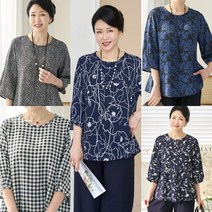 로즈맘 [엄마옷 로즈맘] 패턴프린트인견블라우스2