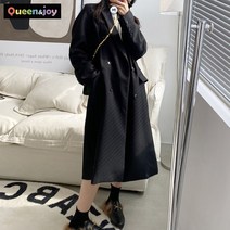 퀸앤조이 도톰이 시크한 간절기 트렌치코트
