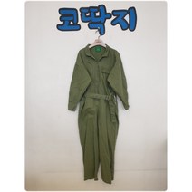 여03856 타이밍 오버롤 카키 카라 벨티드 긴팔 커버롤 점프수트 중고구제 코딱지구제
