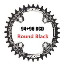 옴니움 크랭크 deckas 94+96 bcd 라운드타원형 mtb 자전거 마운틴 크라운 체인링, 9496bcd 라운드 블랙, 38톤