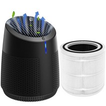 공기 청정기 HEPA 복합 필터 PM2.5 교체 가능한 필터가 있는 자동차 침실 주방용 연기 유해 가스 제거기 리무버, [01] Air Purifier (Black)