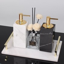 욕실디스펜서 대리석 손 소독제 병 북유럽 스타일 프레스 병 리필 병 샴푸 병 모델 룸 장식 호텔 용품, 재즈화이트 4종세트 B