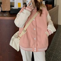 야구 잠바 웨스턴 베이스볼 점퍼 하라주쿠 여성 긴팔 유니폼 느슨한 패션 여성 빅사이즈