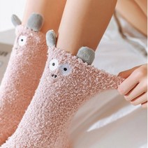 두꺼운 겨울 수면양말 임산부 수족냉증 산모 입체 캐릭터 양말