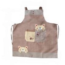 [감성살롱] 감성홈 원피스형 곰돌이 방수앞치마 남자앞치마 카페용앞치마 남자앞치마 업소앞치마 미술앞치마 남녀공용, 감성º브라운ºrr