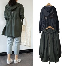 핑크홀릭 주스트 꽃자수 후드 바람막이 야상점퍼