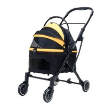 강아지유모차 야외 애완동물 탈착식 경량 접이식 여행 아기 20kg, 1.black