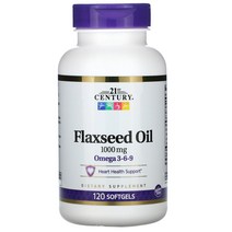 21st Century 21세기 센트리 아마씨 오일 1000mg 소프트젤 120정 알파-리놀렌산 리놀렌산 올레산 오메가3 오메가6 오메가9 함유