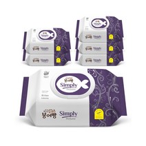 붕어빵 아기물티슈 알러지프리 비누향 엠보싱 캡형 80매, 6팩