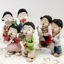 여주 도자기 인형 핸드메이드 전통 장식 인형 소품, 3. 낚시하는 아이들